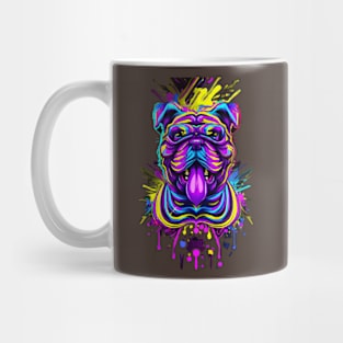 Cool Bulldog Dog Mural Painting Mug